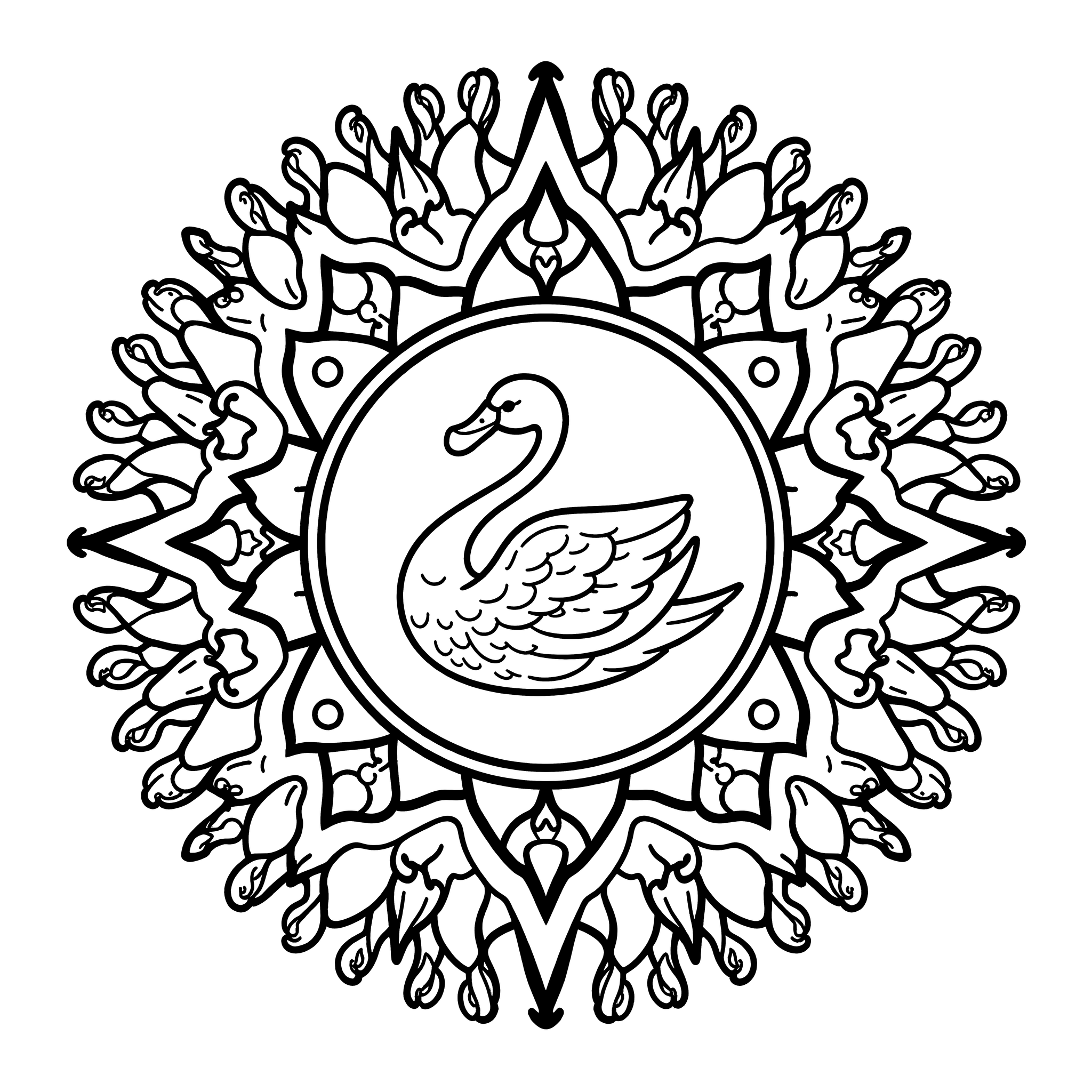 Schwanenflügel-Bogen-Mandala