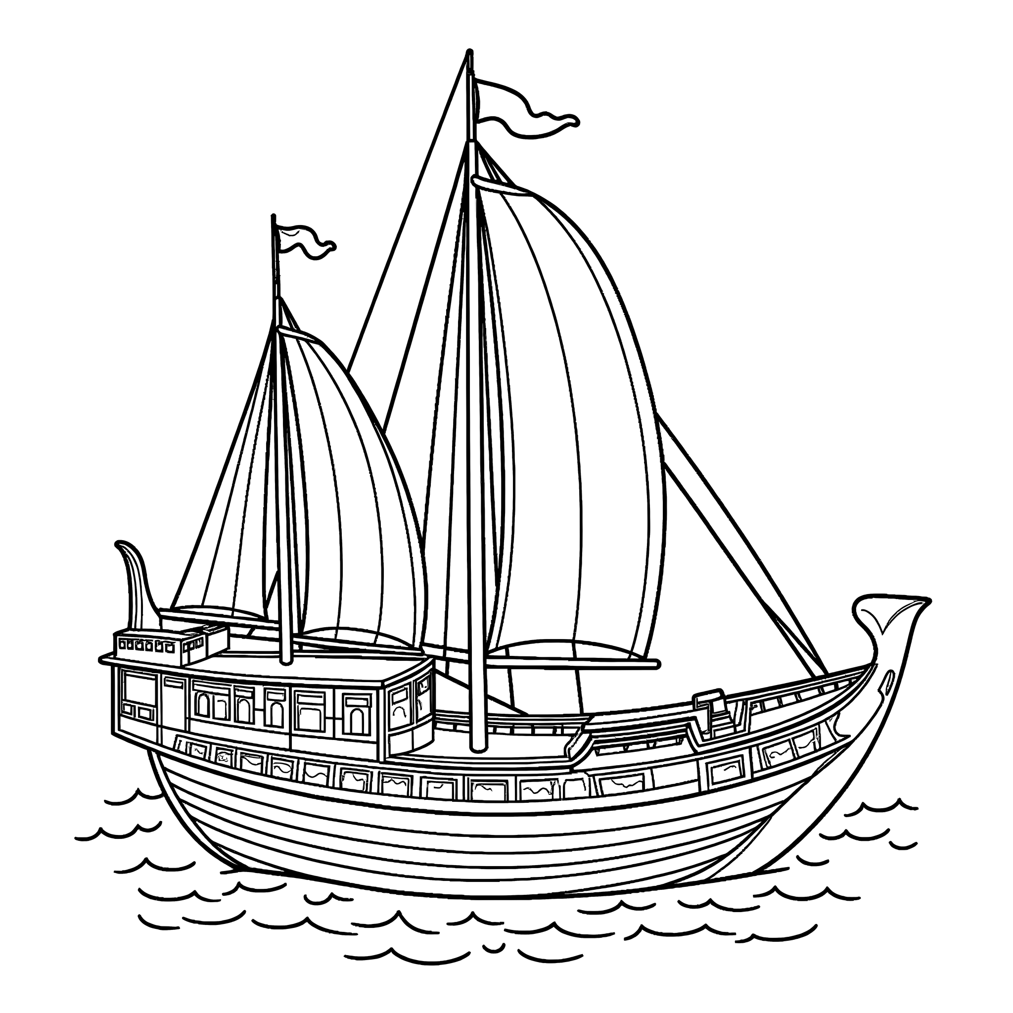 Chinese Junk Sailing Ship